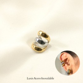 Earcuff combinado acero inoxidable triple 17mm