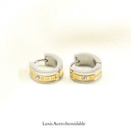 Huggie combinado acero inoxidable numeros romanos 9*5mm