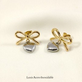 Arete combinado lazo y corazon 19mm*20mm