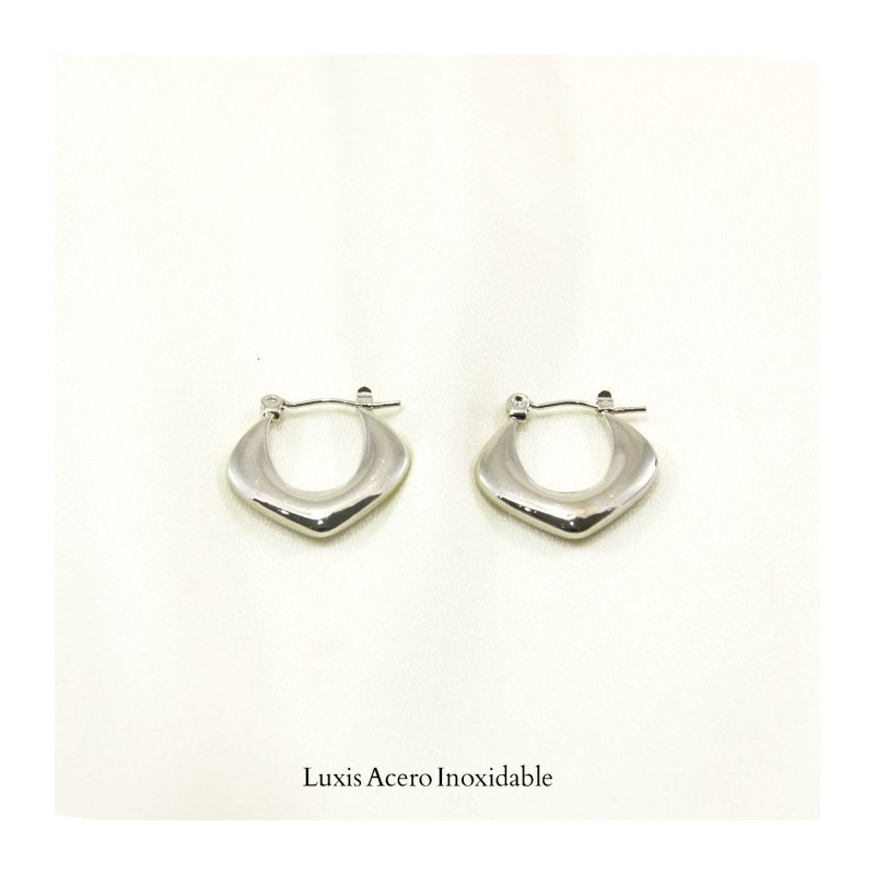 Arracada plateada acero inoxidable V 17mm*21mm