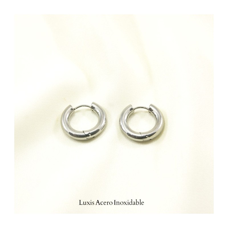 Huggie plateado acero inoxidable chunky circular 20mm*4mm