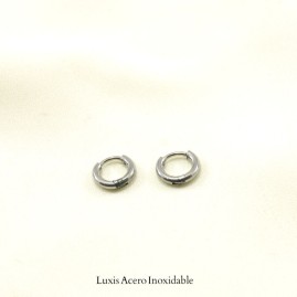 Huggie plateado acero inoxidable liso 10mm*2mm
