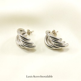 Arete plateado acero inoxidable 5 semicirculos 23mm