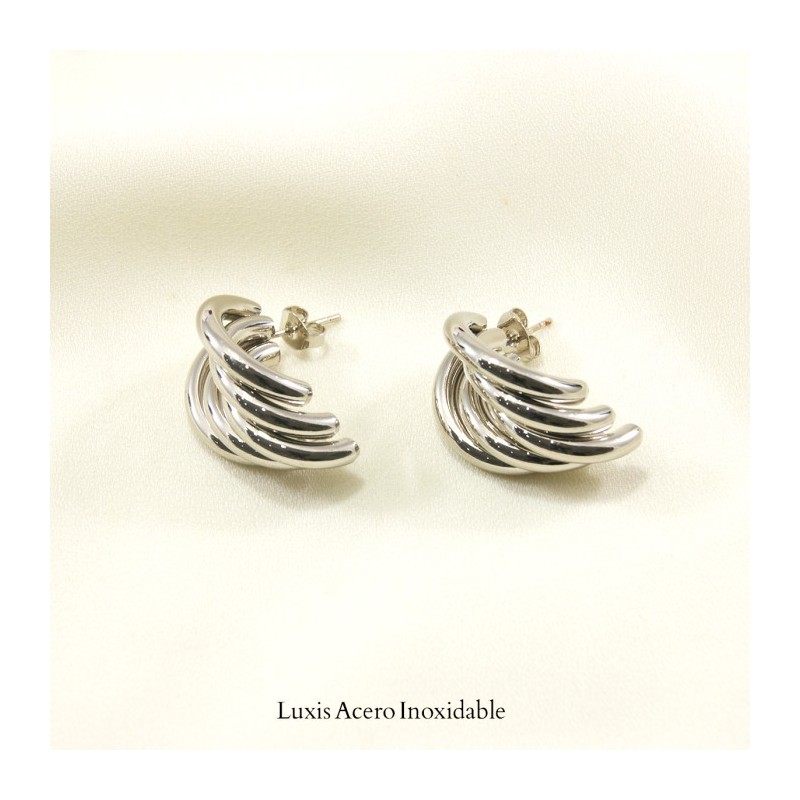 Arete plateado acero inoxidable 5 semicirculos 23mm