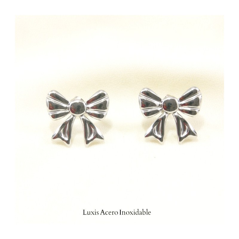 Arete plateado acero inoxidable lazo 18*20mm