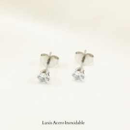 Broquel plateado acero inoxidable zirconia circular 4mm
