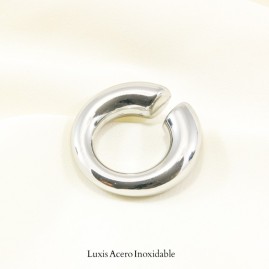 Earcuff plateado acero inoxidable circular 35mm